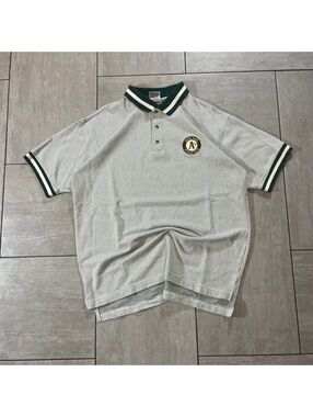 Vintage Dynasty Oakland Athletics Polo Shirt Large